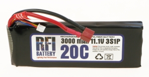 RFI 3000mah 20C 11.1V (3S1P) 1C CHARGE (XH)