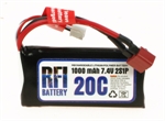 RFI 1000mah 20C 7.4V (2S1P) 1C CHARGE (XH)