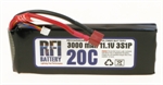RFI 3000mah 20C 11.1V (3S1P) 1C CHARGE (XH)