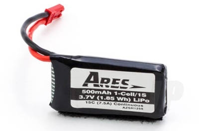 AZSH1255 500mAh 1-Cell/1S 3.7V 15C LiPo Battery, JST Connector: Chronos FP110
