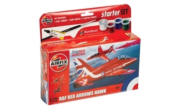 Airfix 1:72 Scale Plastic Kit Red Arrows Hawk Starter Set - A55002