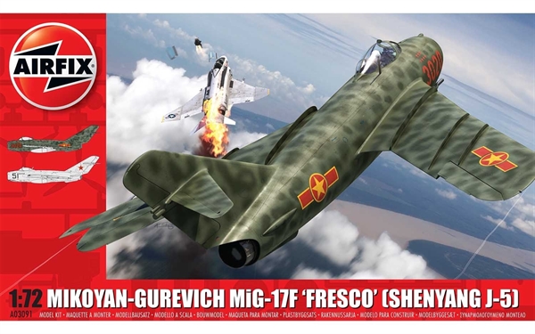 Airfix 1:72 Scale Plastic Kit Mikoyan-Gurevich MiG-17F Fresco (Shenyang J-5) - A03091