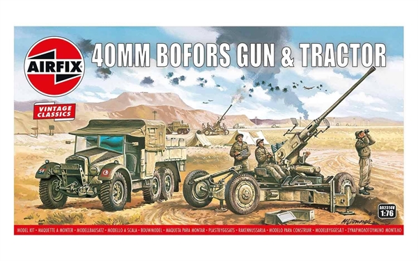 Airfix 1:76 Scale Plastic Kit Bofors 40mm Gun and Tractor (Vintage) - A02314V
