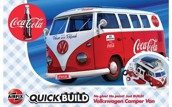 Airfix Quick Build Plastic Kit Coca-Cola® Volkswagen Camper Van - J6047