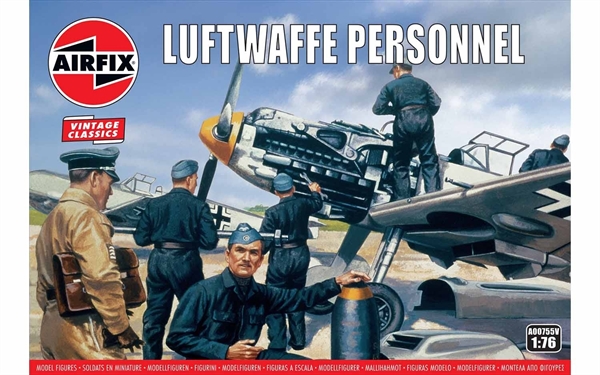 Airfix 1:76 Scale Plastic Figures WWII Luftwaffe Personnel - A00755V