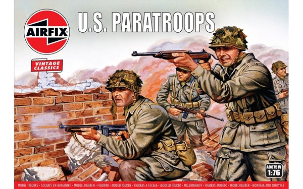 Airfix 1:76 Scale Plastic Figures WWII U.S Paratroops - A00751V