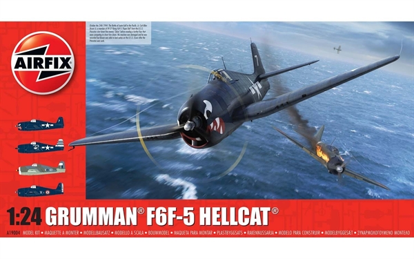 Airfix 1:24 Scale Plastic Kit Grumman F6F-5 Hellcat - A19004