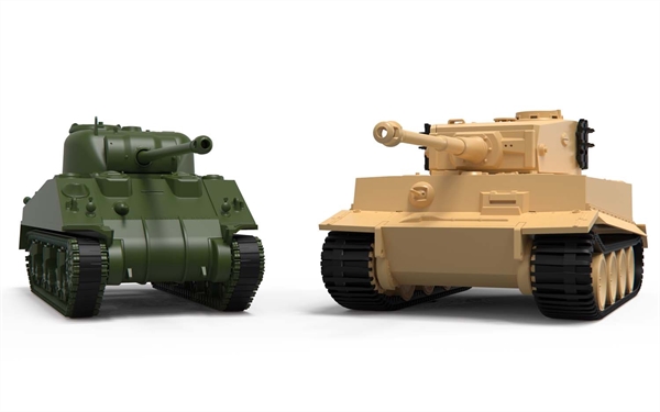 Airfix 1:72 Scale Plastic Kit Classic Conflict Tiger 1 vs Sherman Firefly Tanks - A50186