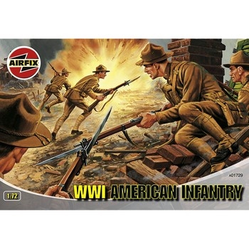 Airfix 1:72 Scale Plastic Kit Figures WWI American Infantry - A01729