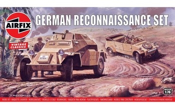 Airfix 1:76 Scale Plastic Kit German Reconnaissance Set (Vintage) - A02312V