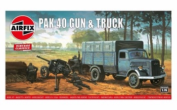 Airfix 1:76 Scale Plastic Kit Pak 40 Gun & Track - A02315V