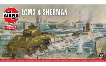 Airfix 1:76 Scale Plastic Kit LCM3 with Sherman (Vintage) - A03301V