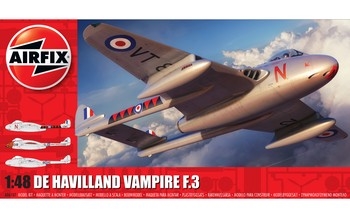 Airfix 1:48 Scale Plastic Kit De Havilland Vampire F.3 - A06107