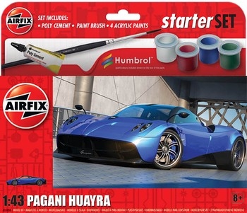 Airfix 1:43 Scale Plastic Kit Pagani Huayra Small Starter Set - A55008