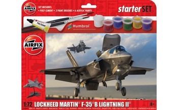 Airfix 1:72 Scale Plastic Kit Lockheed Martin F-35B Lightning II Starter Set - A55010