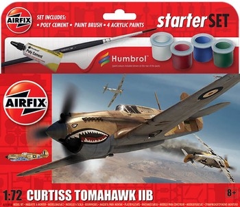 Airfix 1:72 Scale Plastic Kit Curtiss Tomahawk IIB Hanging Starter Gift Set - A55101A