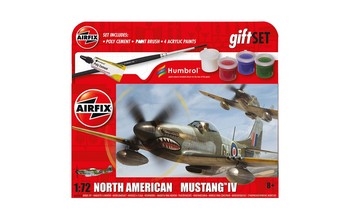 Airfix 1:72 Scale Plastic Kit North American Mustang Mk.IV Hanging Starter Gift Set - A55107A