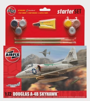 Airfix 1:72 Scale Plastic Kit Douglas A-4B Skyhawk Starter Set - A55203