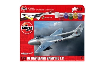 Airfix 1:72 Scale Plastic Kit de Havilland Vampire T.11 Hanging Starter Gift Set - A55204A