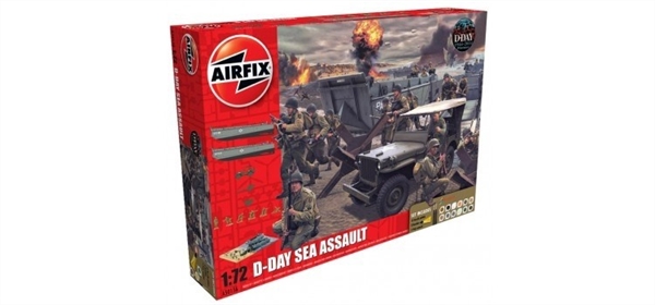 Airfix 1:72 Scale Plastic Kit D-Day Sea Assault 75th Anniversary Diorama Gift Set - A50156A