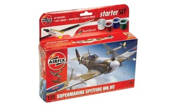 Airfix 1:72 Scale Plastic Kit Supermarine Spitfire Mk.Vc Starter Set - A55001