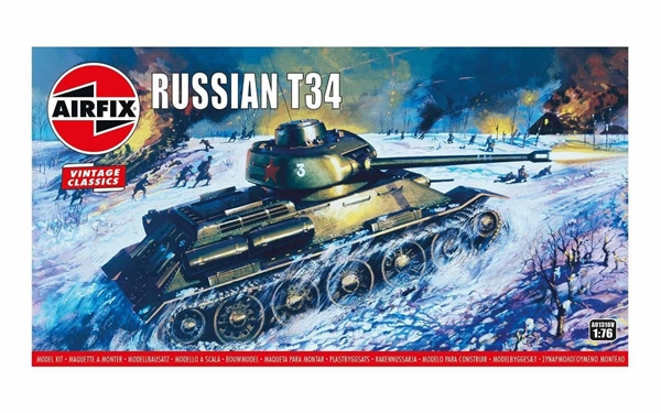 Airfix 1:76 Scale Plastic Kit Russian T-34 Tank (Vintage) - A01316V