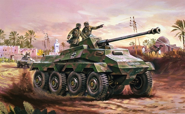 Airfix 1:76 Scale Plastic Kit SDKFz.234 German Armoured Car (Vintage) - A01311V