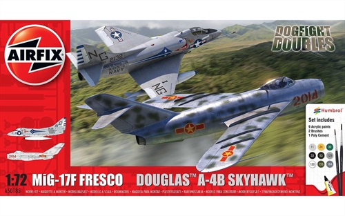 Airfix 172 Scale Plastic Kit Dogfight Doubles Mig-17F Fresco vs Douglas A-4B Skyhawk Gift Set - A50185