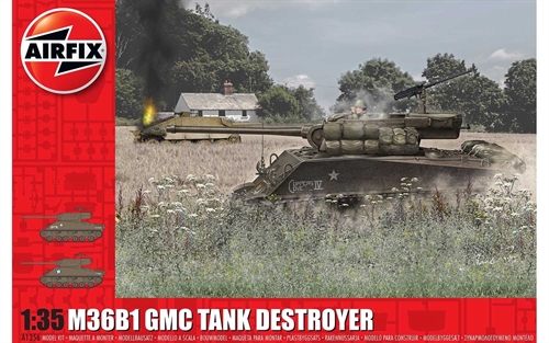 Airfix 135 Scale Plastic Kit M36B1 GMC Tank Destroyer US Army - A1356