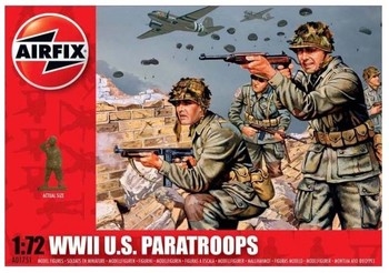 Airfix 172 Scale Plastic Kit Figures WWII US Paratroops - A01751