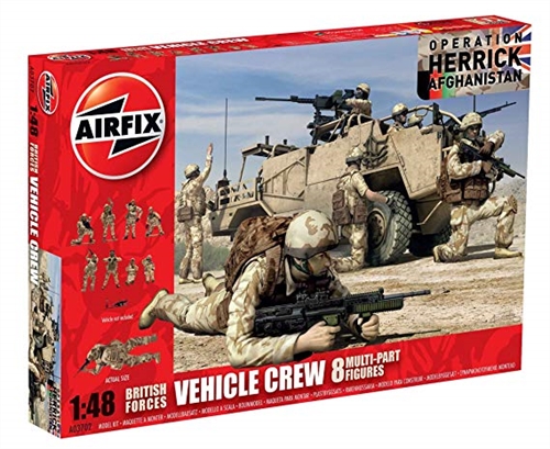 Airfix 148 Scale Plastic Kit Figures British Forces Vehicle Crew - A03702