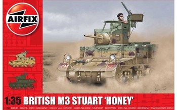 Airfix 135 Scale Plastic Kit British M3 Stuart Honey Tank - A1358