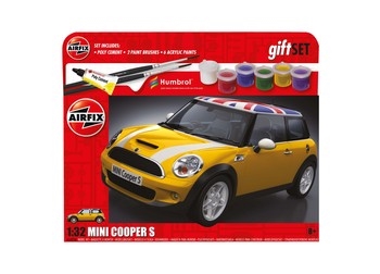 Airfix 132 Scale Plastic Kit MINI Cooper S Hanging Starter Gift Set - A55310A