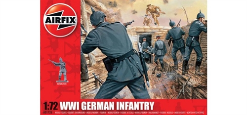 Airfix 172 Scale Plastic Kit Figures WWI German Infantry - A01726