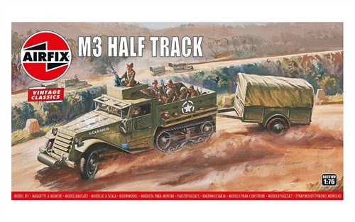Airfix 176 Scale Plastic Kit M3 Half Track Military Vehicle Vintage - A02318V