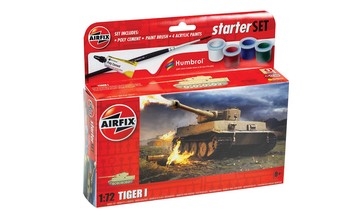 Airfix 172 Scale Plastic Kit Tiger 1 Tank Starter Set - A55004