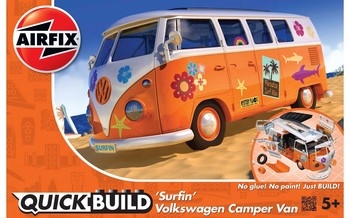 Airfix Quick Build Plastic Kit Volkswagen Camper Van Surfin - J6032