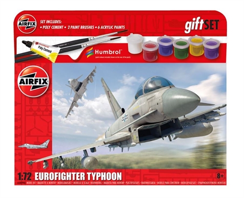 Airfix 172 Scale Plastic Kit Eurofighter Typhoon Hanging Gift Set - A50098A