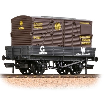3 Plank Wagon GWR Grey With 'GWR' Brown BD Container