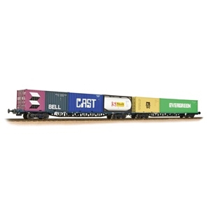 BR FGA Freightliner Wagons x2 BR Blue with Maritime Containers