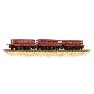 4 Wheel Slate Wagons Red with Load (Set of 3)