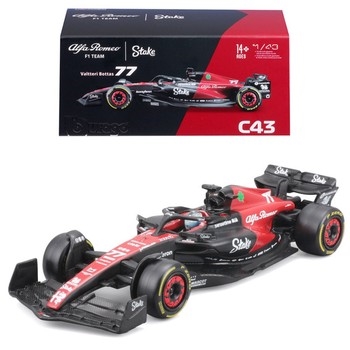 1:43 F1 Alfa Romeo Stake C43 #77 Vatteri Bottas w/Helmet 2023