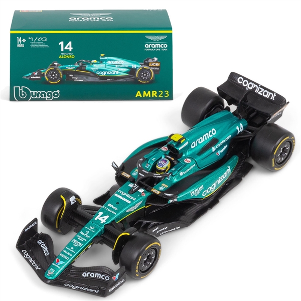 1:43 F1 Aston Martin AMR23 #14 Fernando Alonso w/Helmet 2023