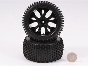 Wheel And Tyre Black Rear (Pair)