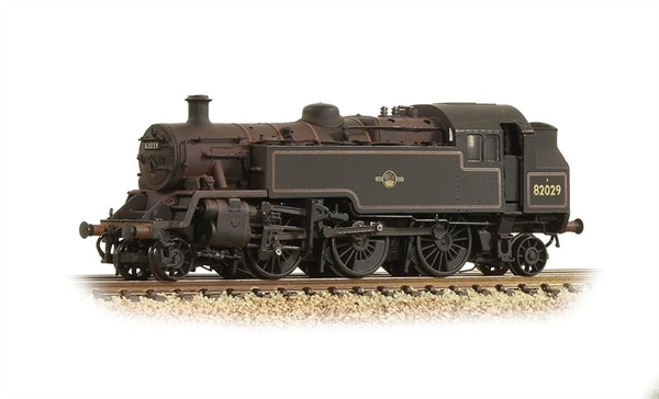 BR Standard 3MT Tank 82029 BR Lined Black (Late Crest) [W] N Gauge Steam Locomotive - 372-330