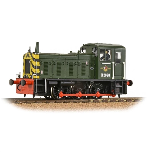 Class 03 D2028 BR Green OO Gauge Diesel Locomotive (Wasp Stripes)