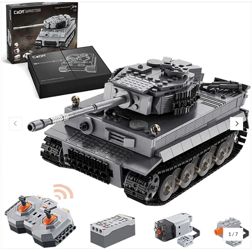 Tiger I Tank with RC Function 975 Bricks