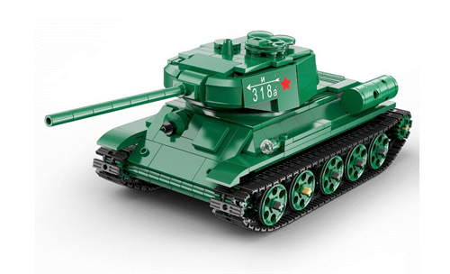 T34/85 Soviet Medium Tank with RC Function (722 Bricks)