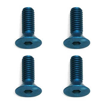 TEAM ASSOCIATED FACTORY TEAM M4X12 FHCS BLUE ALUMINIUM (4)