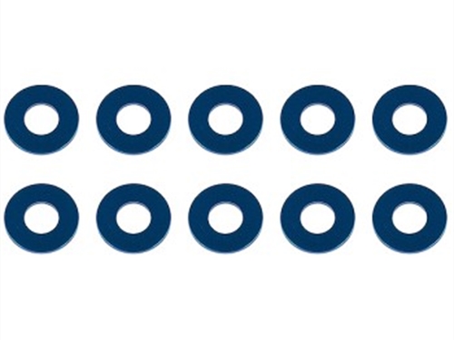 ASSOCIATED WASHERS 7.8 x 3.5 x 0.5mm BLUE ALUMINIUM (10)
